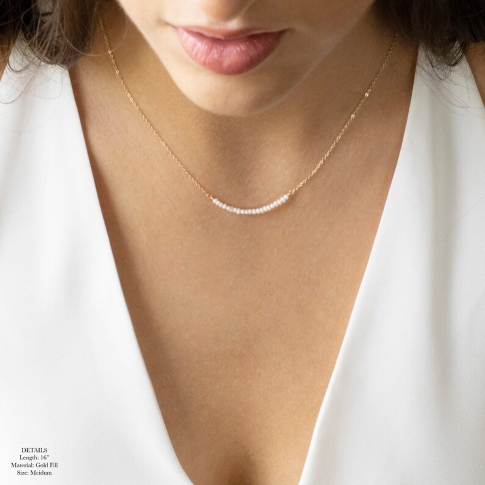 Handmade 14k Gold Filled Necklace with Freshwater Pearls 14''